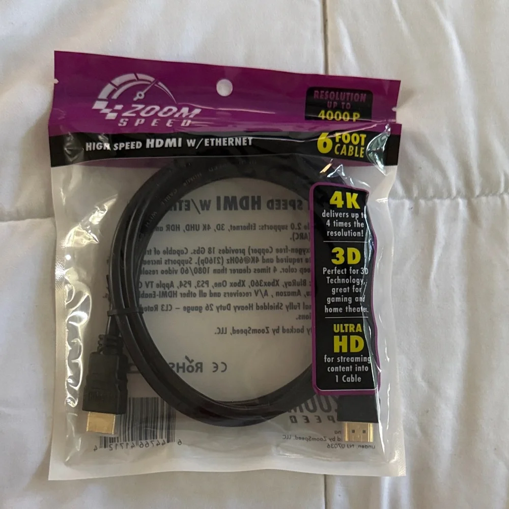 ZoomSpeed High Speed HDMI Cable with Ethernet